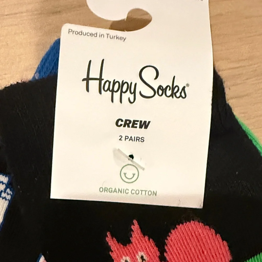 NWT Happy Socks Kids Crew Socks - two pairs - cat and milk size 7-9